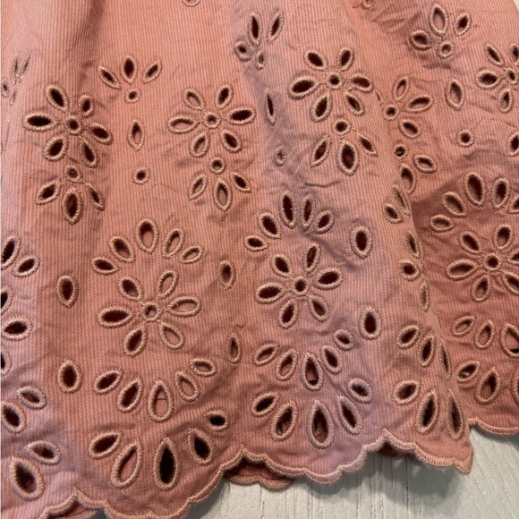 NWT Broderie Anglaise Mini Skirt Organic Cotton Size 6 Coach Light Pink - Picture 7 of 14